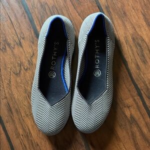 Rothy's Women's Herringbone Flats in Black and White